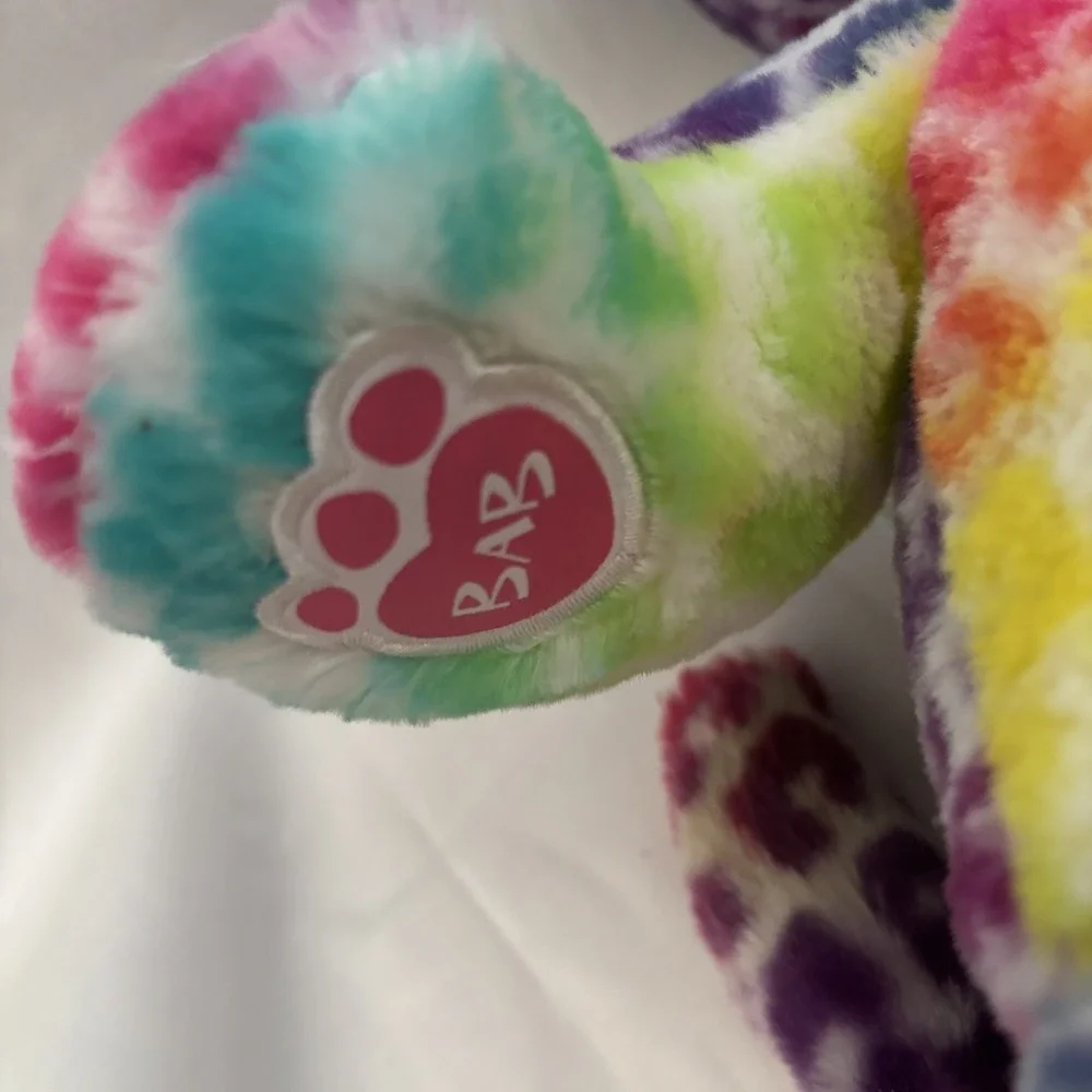 Build-A-Bear Rainbow Spotted‎ Jaguar Leopard Cat Tie Dye Lisa Frank Style